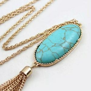 Abalone Druzy Tassel Necklace